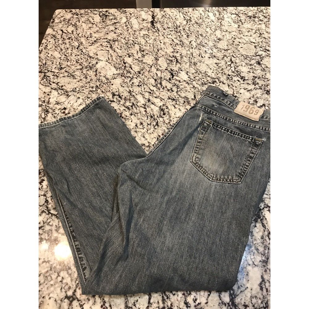 Vintage Gap Straight Fit 40x32 Blue Jeans Grunge Distressed Faded Destroyed‎